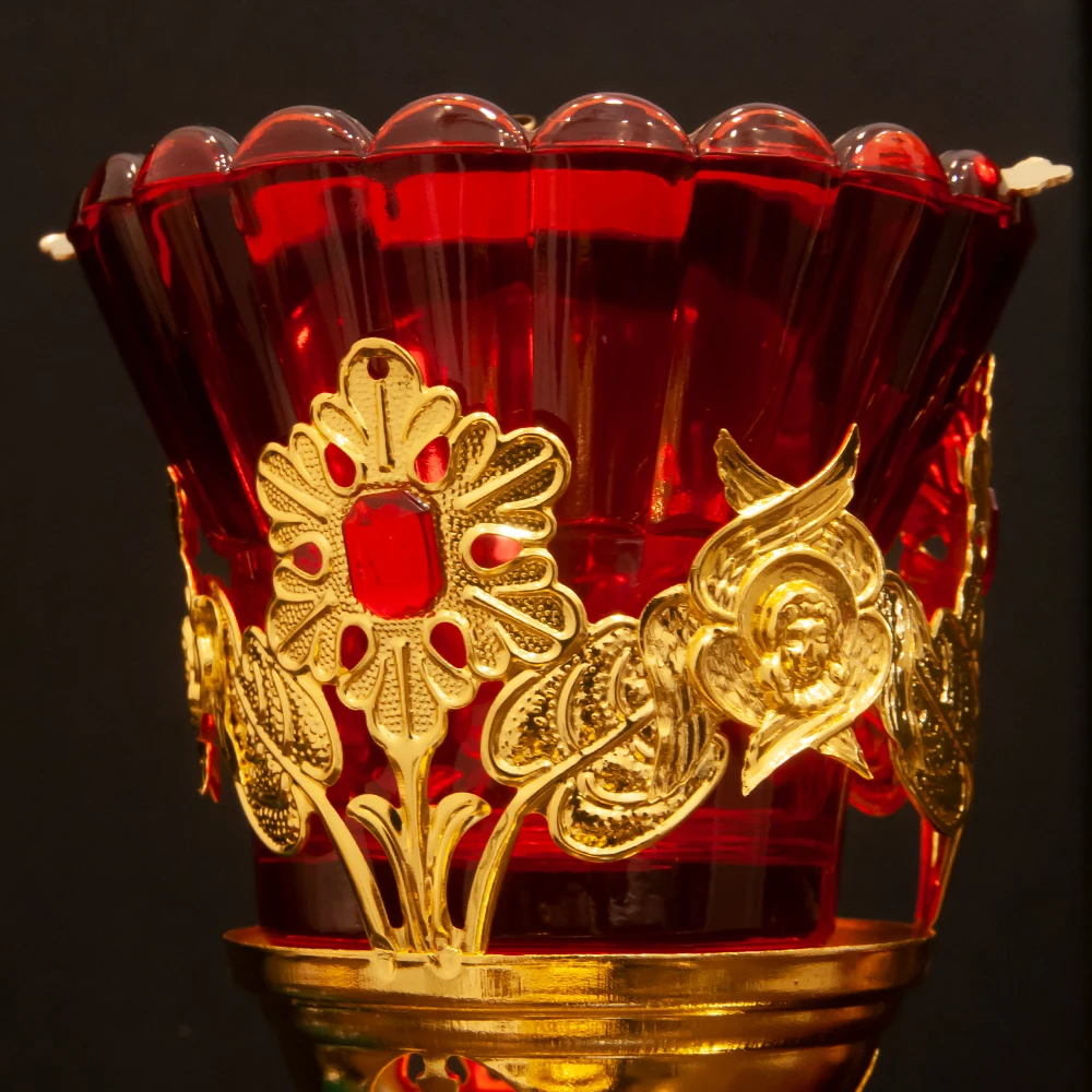 Décoration de table bougeoir d'église, traditionnelle de Jésus orthodoxe, debout en métal ci-après, porte-bougie pour la maison ou le culte