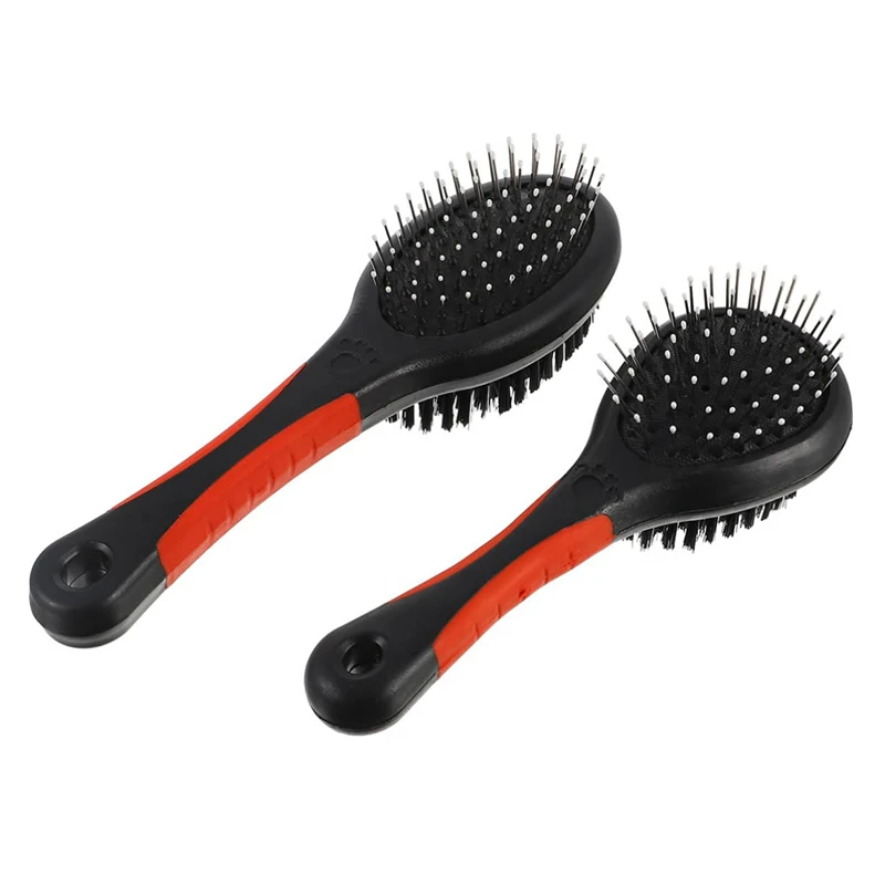 Escova dupla face do cão Cerda do Pin, Pet Hair Comb Cerda Densa, Pin de cão Deshedding