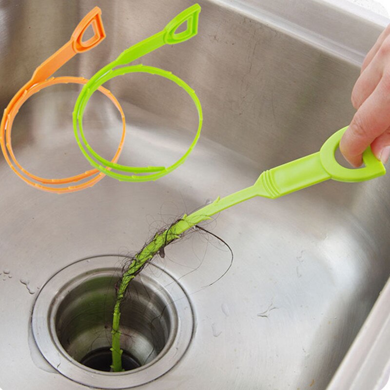 1pc 51cm plast fleksibilitet afløb tilstoppe renere vask vvs rengøring lille ren med krog køkkenredskab