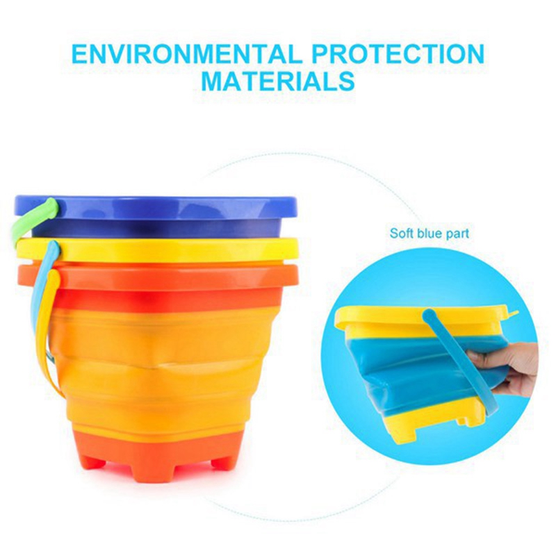 Beach Bucket And Sand Shovel Set,Kid&#39;s Beach Toy,2L Foldable Portable Beach Bucket,For Children To Play On The Beach