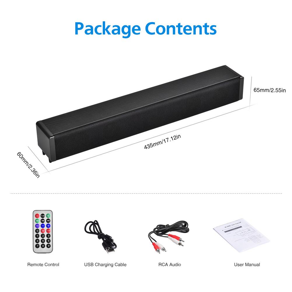 20W TV Sound Bar Wired And Wireless Bluetooth Compatibility Home 3D Surround SoundBar For PC Theater TV Speaker With RGB Remote