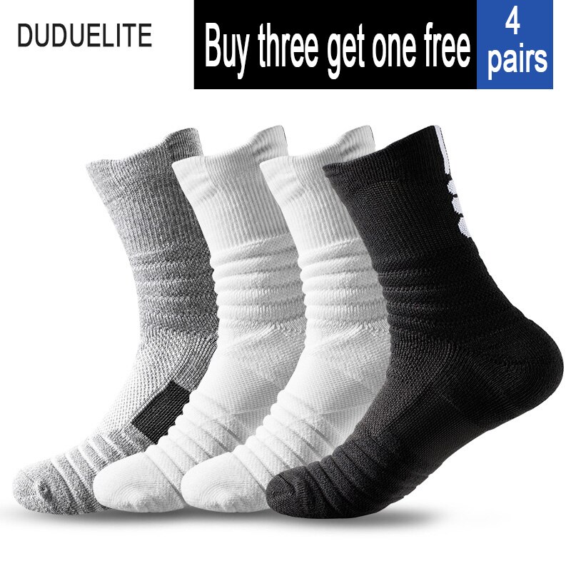 Basketballsokker elite sokker rør tykke håndklædestrømper skridsikre svedabsorberende træning sportssokker mænd kvinder: 4 flerfarvet -2
