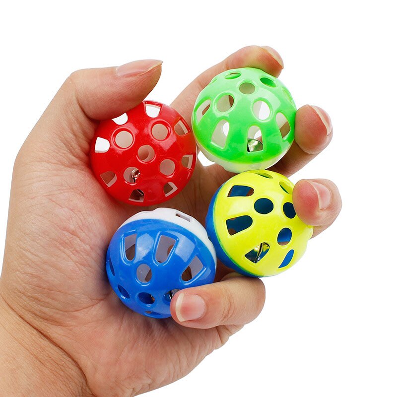 pawstrip 5pcs/lot Cat Ball Toy With Jingle Bell Inside Kitten Toys Pet Cat Teaser Colorful Balls Toy For Cats Diameter 3.5 cm