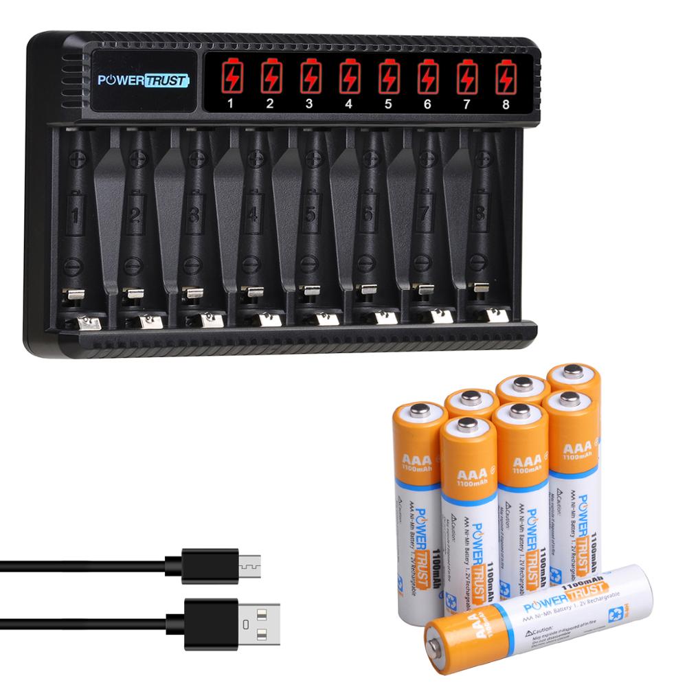 Aa 2800Mah Oplaadbare Batterijen + Aaa 1100Mah Oplaadbare Batterij Met 8Slots Lader Voor Aa Aaa Nimh Elektrische speelgoed: 8AAA-1Charger