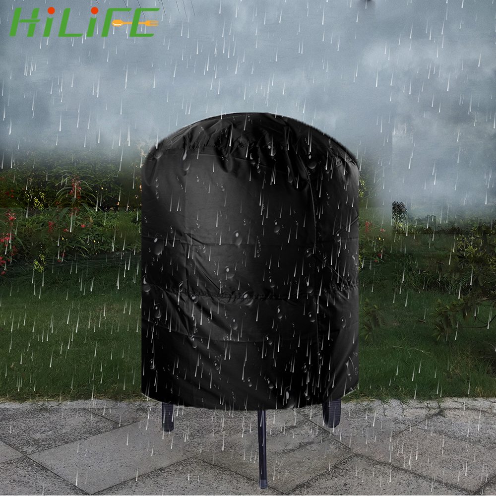Hilife regnbeskyttende vandtæt runde grilldæksel anti støv camping udendørs grilldæksel 77 x 58cm/80 x 66 x 100cm grilldæksel