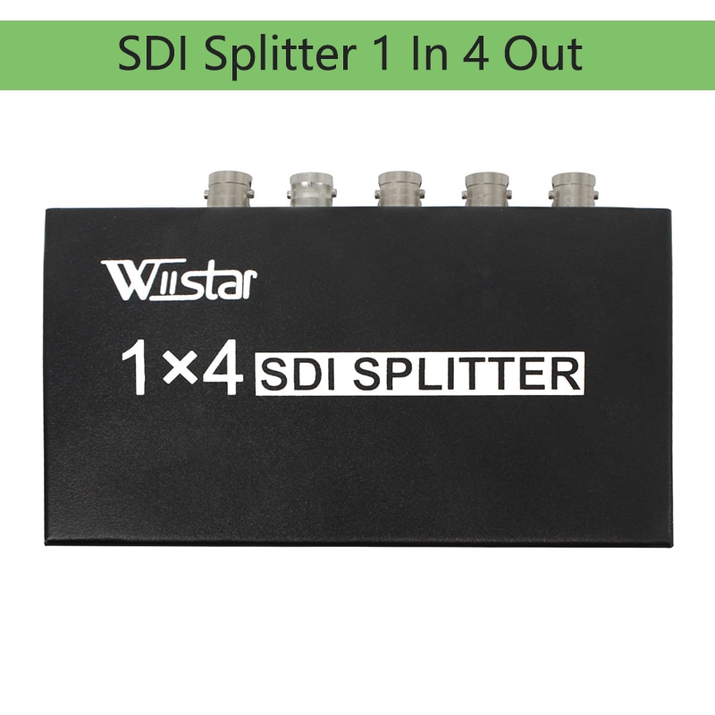 Wiistar SDI Splitter 1x4 Video Converter 1 in 4 out SDI Extender Converter 1x4 Support 3G/SD/HD-SDI 1080P for Video Monitor