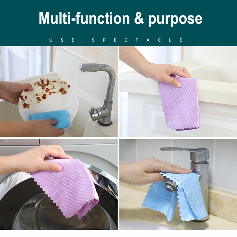 Microfiber Scale rag Dish Towel Wash Cleaning Cloth Rags Household Tela Wipes Reusable Paper Towels for Kitchen 25x25cm