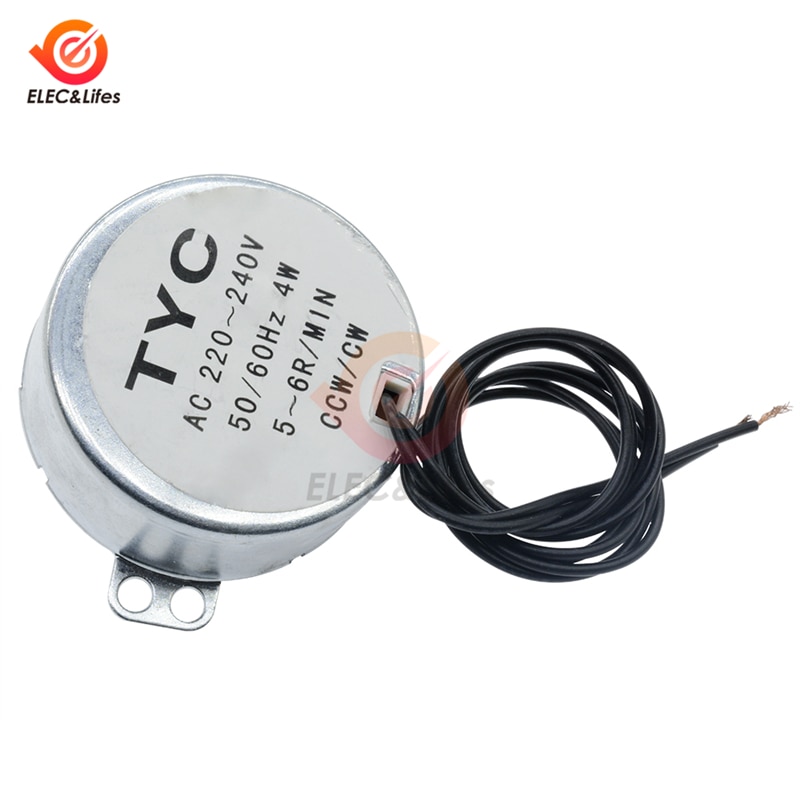AC 12V AC 220-240V 50/60Hz Synchronous Motor TYC-50 5-6RPM/min Robust Torque CW/CCW motor