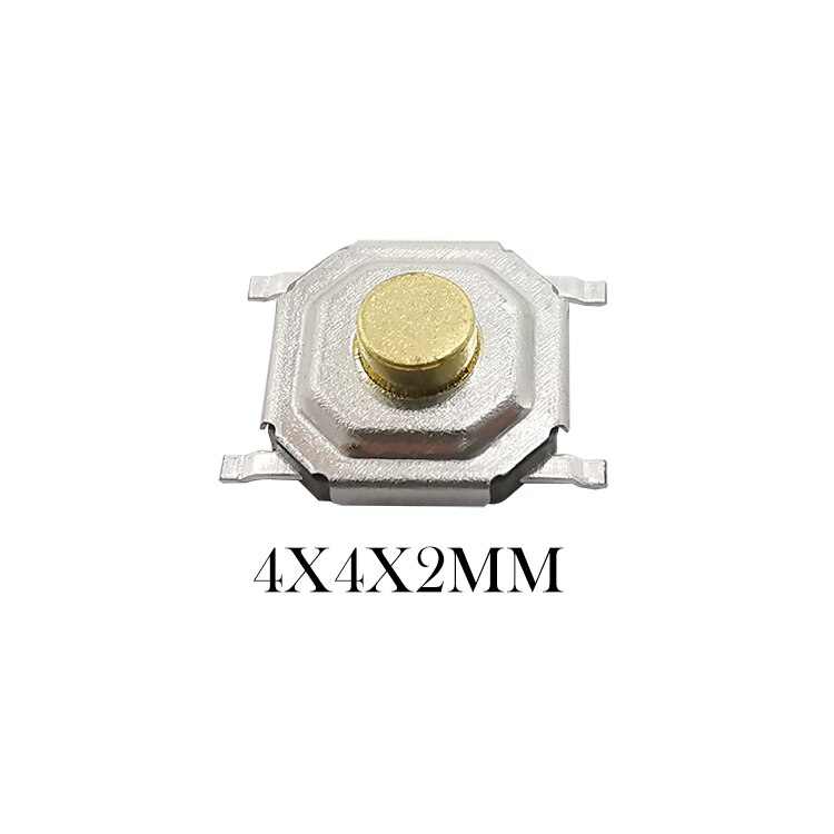 Mini interrupteur Tactile à bouton-poussoir momentané, 4x4mm, 50 pièces, PCB, 4x4x4.3/3.5/3/2/5/2/2/1mm: 4X4X2MM-50pcs
