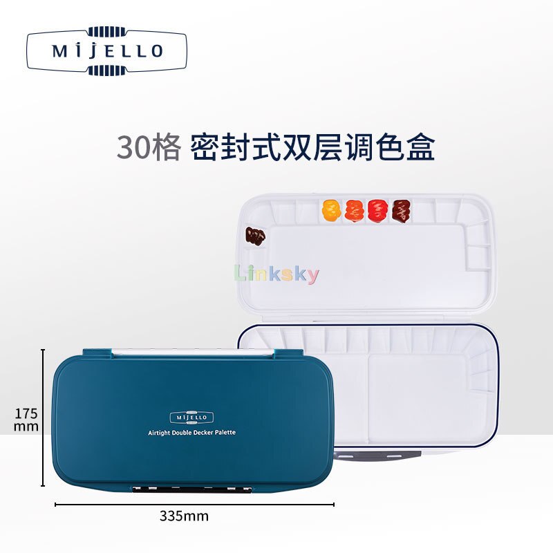 Mijello – Palette aquarelle à Fusion étanche à l&#39;air, Palette à double usage, étanche à l&#39;air, offre une variété de puits, pour les professionnels: MWP-1630