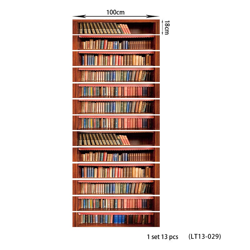 PVC wallpaper book shelf simple 13 pieces of DIY stair stickers, step stickers wall stickers