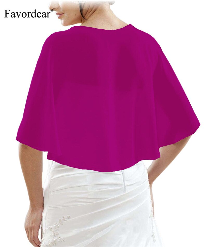 Favordear Elegante Zachte Chiffon Sjaal Sjaals Wraps en Pashmina voor Avondfeest: 108-fushcia