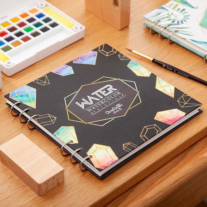 Spiral Notebook for watercolor painting sketchbook 40pages blank paper 300GSM Loose leaf Diary Office School supplies Stationery