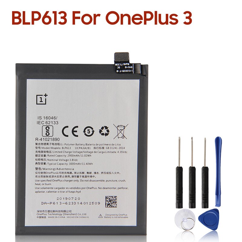 Original Ersatz Batterie BLP637 BLP685 BLP699 BLP743 BLP745 Für OnePlus 1 2 3T 5 5T 6 6T 7 7 Pro 7T 7T Pro Telefon Batterien: For Oneplus 3