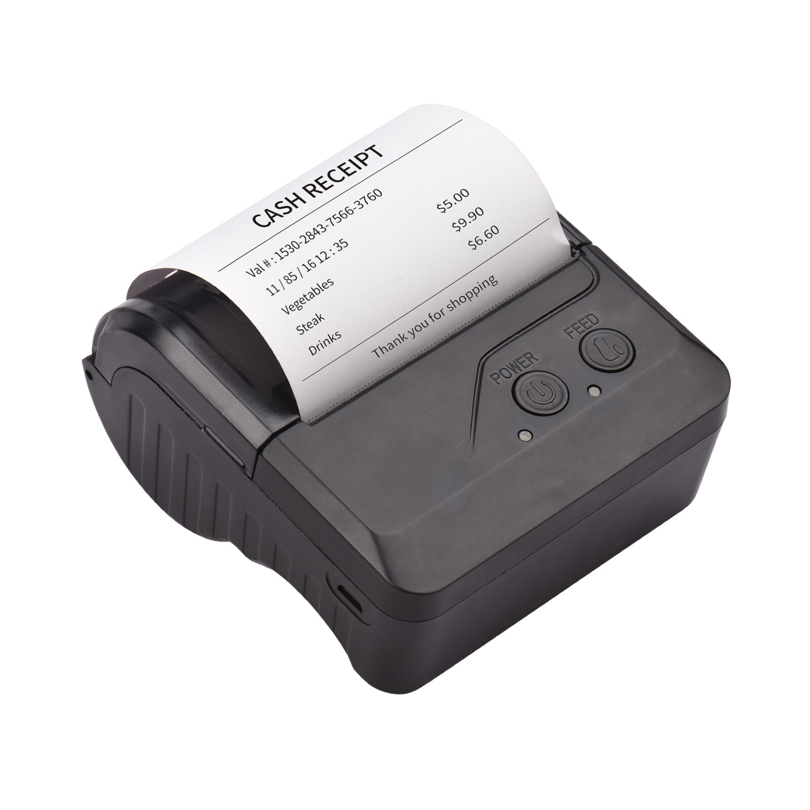 Portable BT 80mm Thermal Receipt Printer Personal Mini Bill POS Mobile Printer with Rechargeable Battery Support ESC/POS