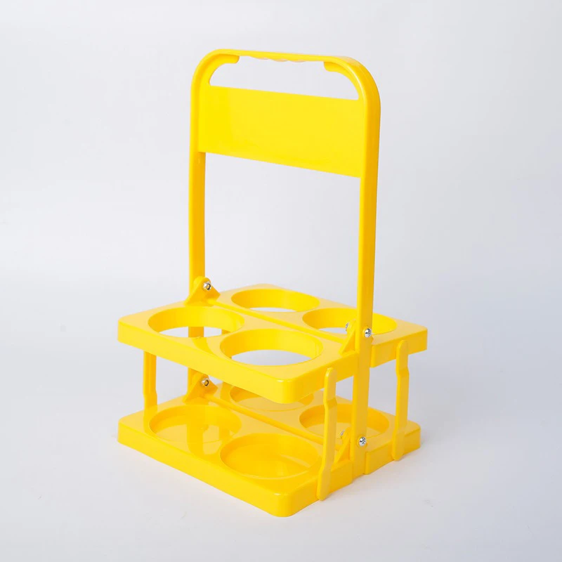 Support à bière pliable en plastique Portable, organisateur de tasses Durable, casier à vin, porte-bouteille de bière, panier à boissons, support à Cocktail réutilisable: Ivoire