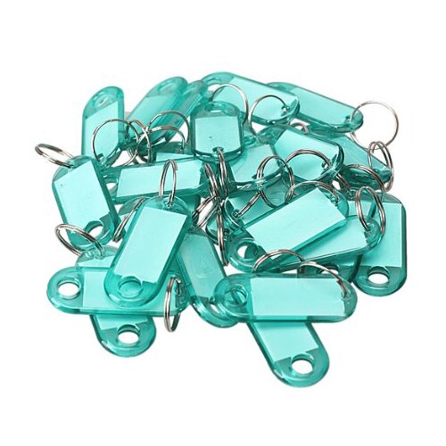 UESH-Crystal Clear Kleurrijke Key ID Label Tags, 100 Pcs