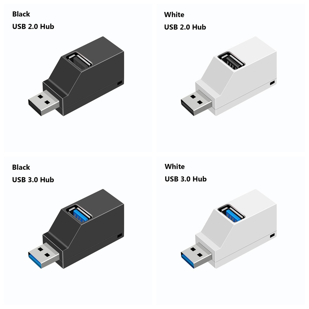 Mini 3 porte usb 3.0 splitter hub højhastigheds dataoverførsel splitter box adapter til pc bærbar macbook pro tilbehør