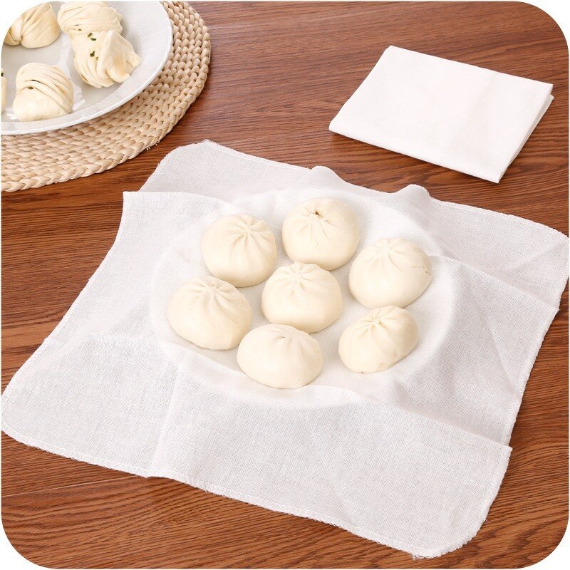 Vaporera de hilo de algodón para cocina, tela antiadherente para masa hervida al vapor, gasa transpirable para moños rellenos de comida, estera al vapor, 6 uds.