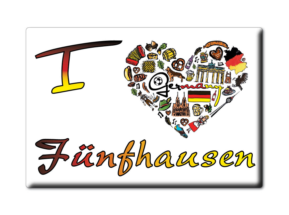 FÜNFHAUSEN aimant aimant hambourg (HH) allemagne réfrigérateur aimant SOUVENIR j'aime: SYMBOL