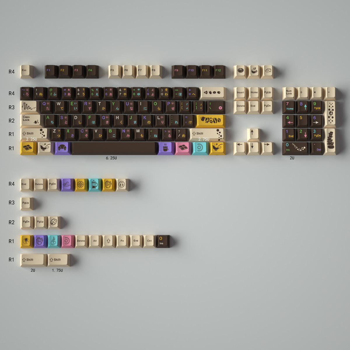 GMK The First Love Keycaps, juego grande, teclas personalizadas en inglés japonés, perfil de cereza, teclas de DYE-SUB PBT para teclado mecánico: Gris oscuro