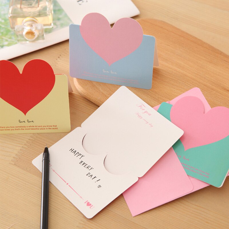 Love Heart Card Birthday Valentine's Day Greeting Heart Message Card Wedding Guest Cards
