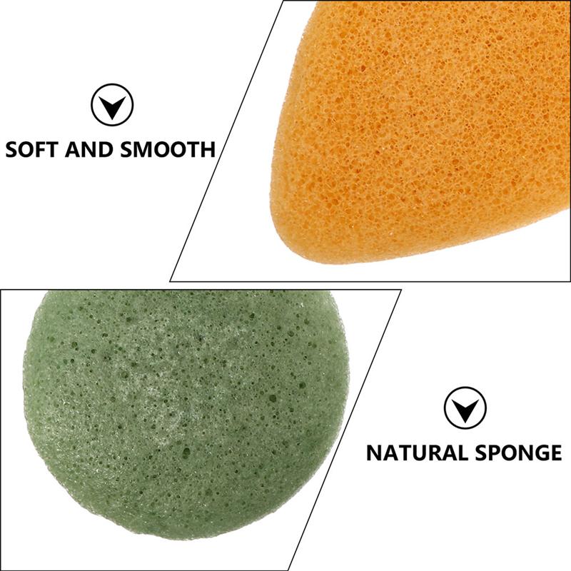 4Pcs Konjac Reiniging Spons Zwemmen Gezicht Puff Exfoliating Sponzen Willekeurige Kleur