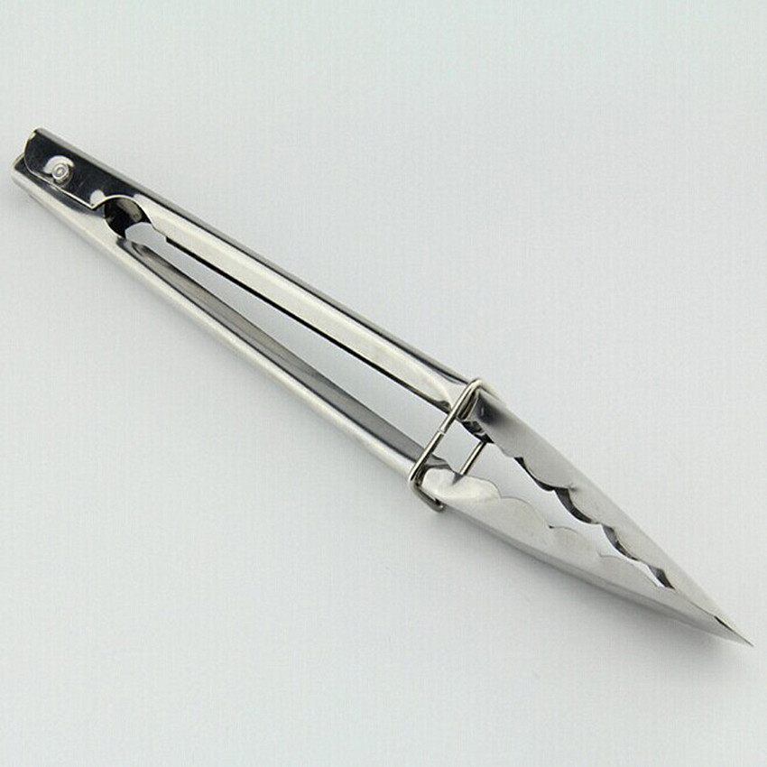 9 tommers multifunksjonell grill i rustfritt stål bbq klips kamskjell form lås bakedeig klips klemme bbq mattang