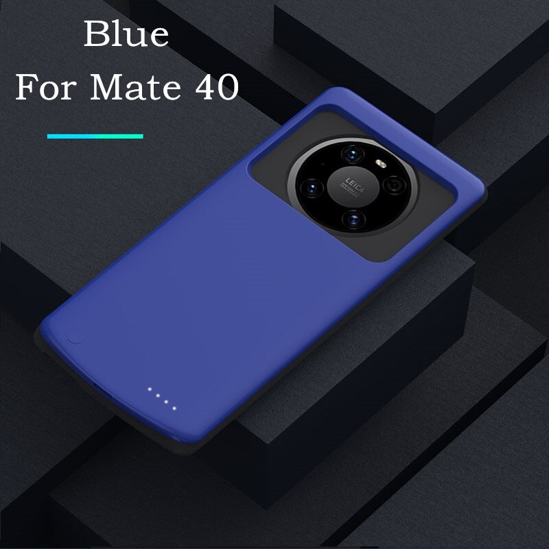 Acculader Gevallen Voor Huawei Mate 40 Pro + Batterij Case 6800Mah Backup Power Bank Cover Voor Huawei Mate 40 Pro Opladen Case: Blue For 40