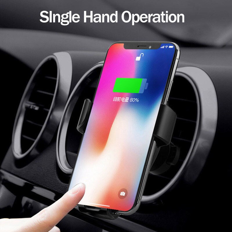 Bilfäste qi trådlös laddare för iphone xs max x  xr 8 snabb trådlös laddning biltelefonhållare för samsung note 9 s9 s8