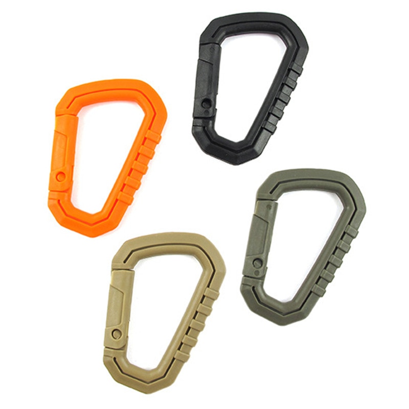 1pcs D Shape Mountaineering Buckle Snap Clip Plastic Steel Climbing Carabiner Hanging Keychain Hook Fit Outdoor