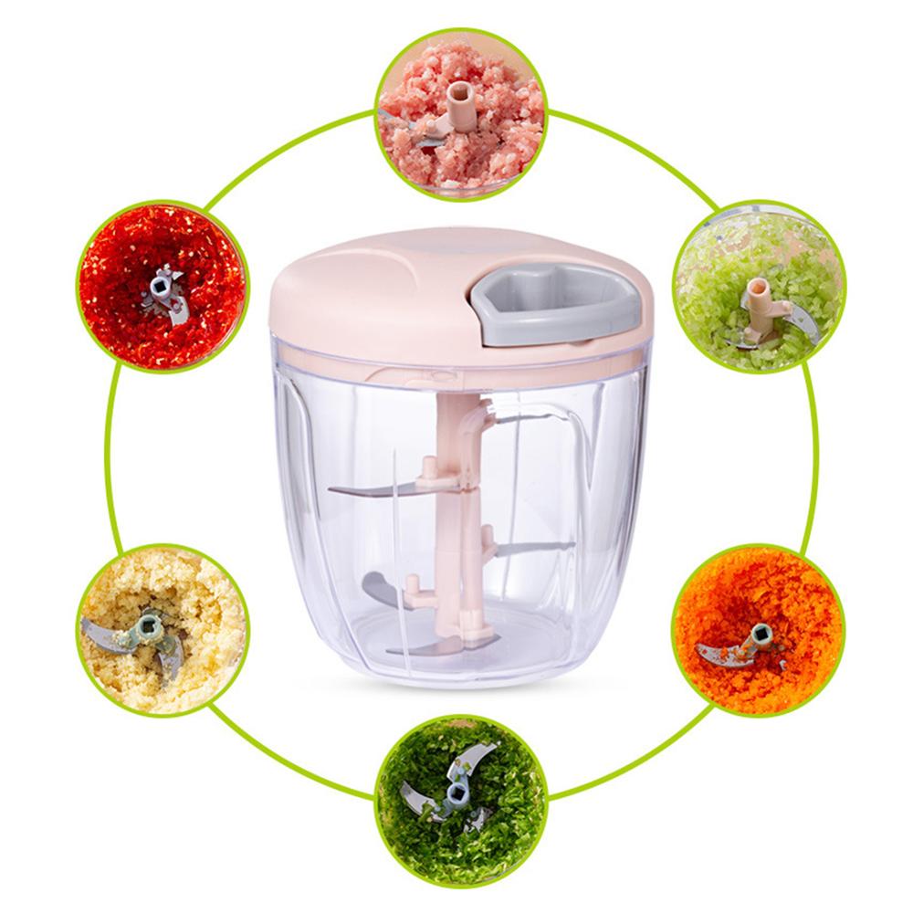 Multifunction Hand-held Vegetable Cutter Anti-skid Manual Slices Fruit Meat Grinder Kitchen Stainless Steel Blade Mixer Chopper