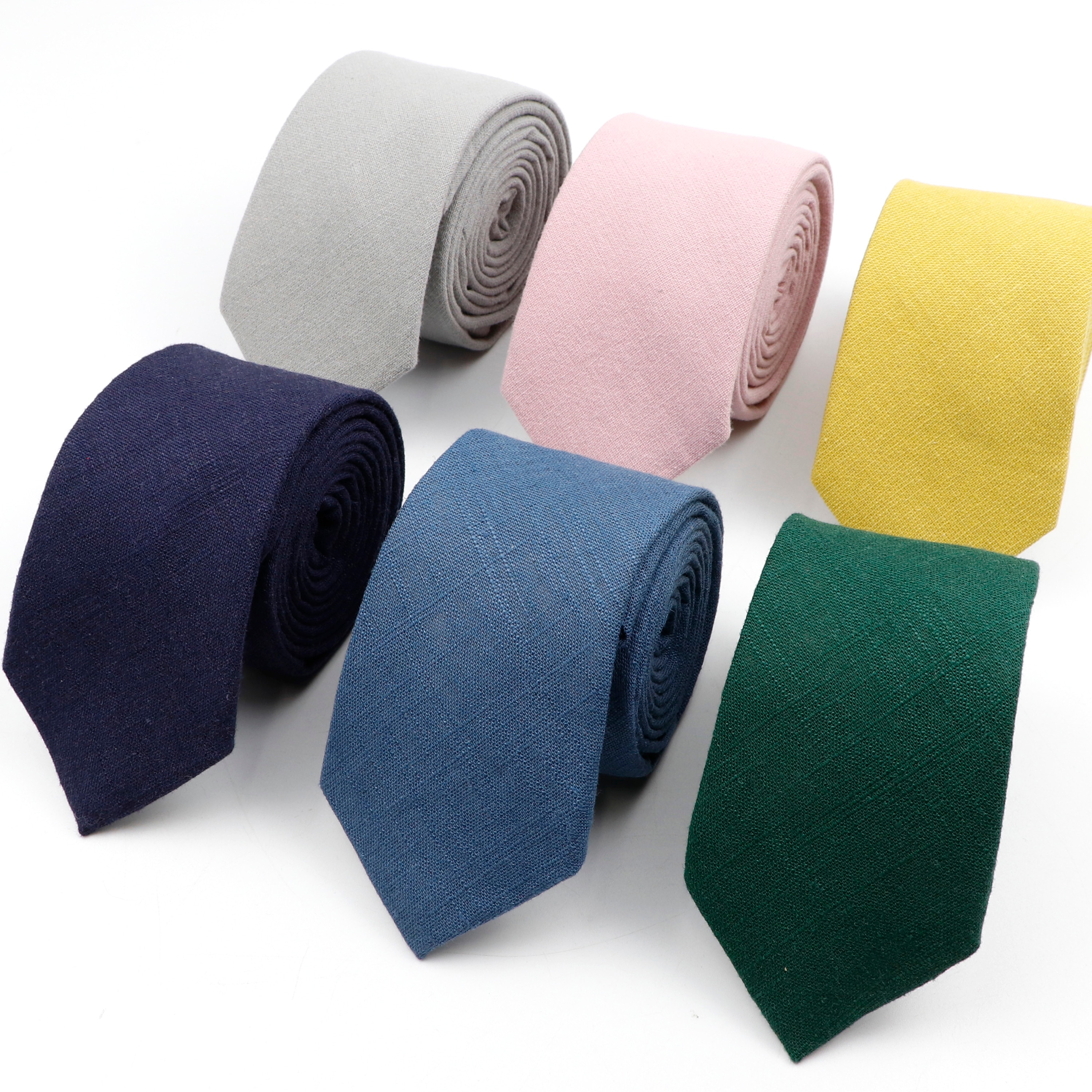 Corbata informal para hombre, corbatas delgadas hechas a mano de algodón clásico de 6,5 cm con textura de camisa estrecha para boda, Collar, corbatas delgadas,