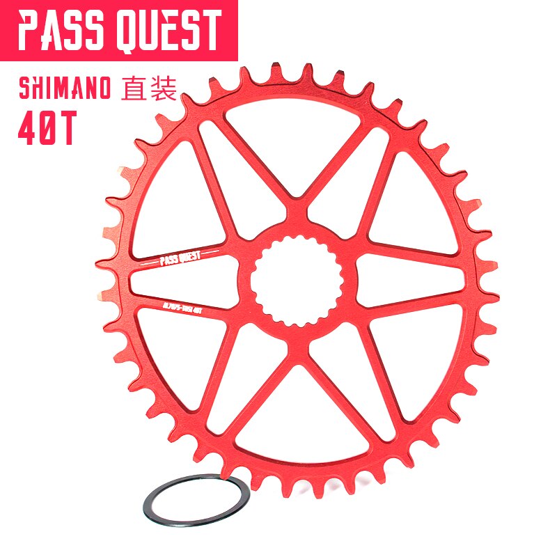 PASS QUEST oval bike Chainring 30/32/34/36/38/40T MTB Narrow Wide Bicycle Chainwheel for deore xt M7100 M8100 M9100 12S Crankset: oval 40T red