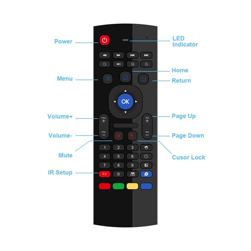 2.4 ghz draadloze afstandsbediening fly air mouse draadloos qwerty-toetsenbord voor smart-tv, android-tv-box, kodi xbmc mxq  mx3 m8s+t8 qbox