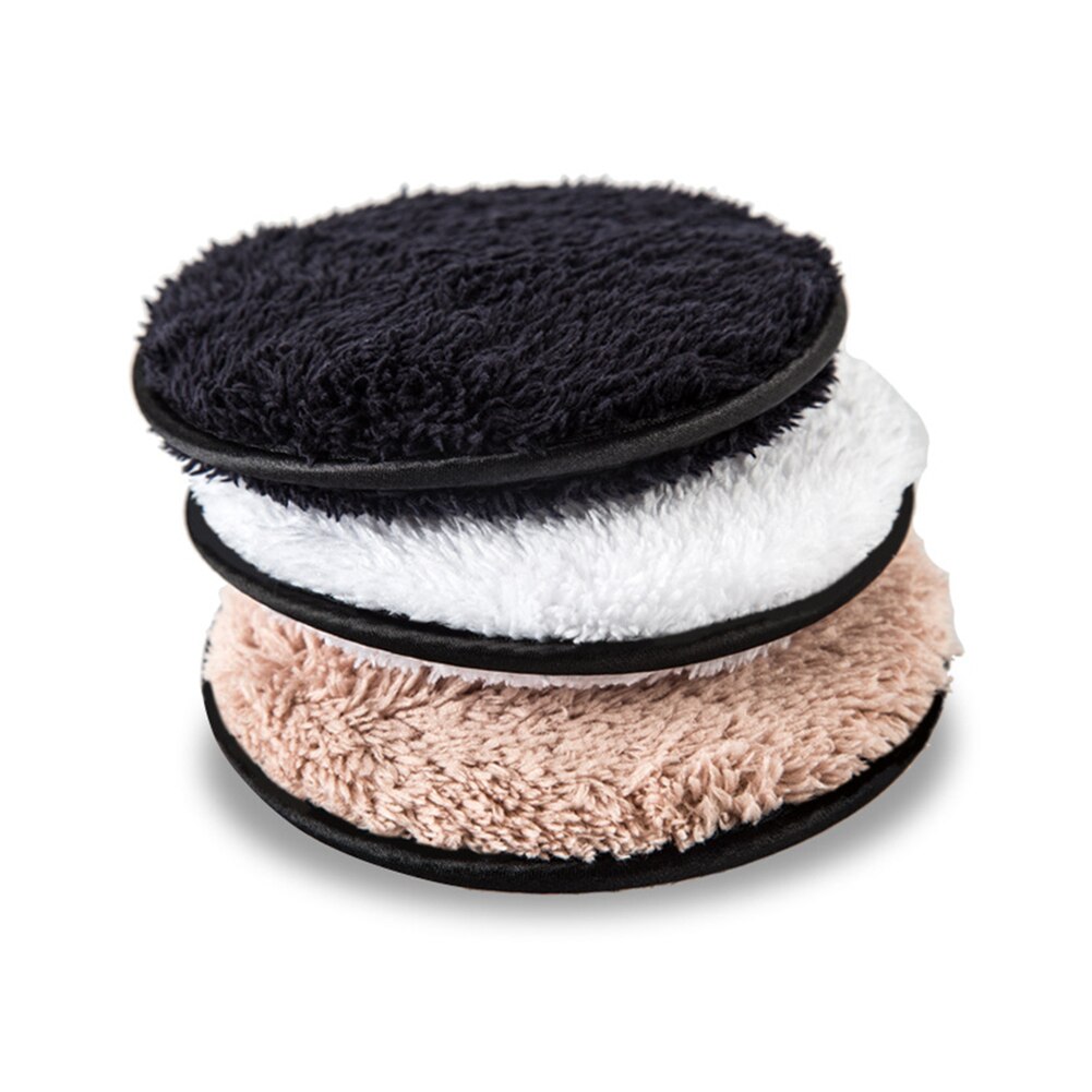 ELECOOL 1 pc café/blanc/noir couleur paresseux démaquillant bouffée bonne Fiber douce Double face microfibre daim démaquillant bouffée