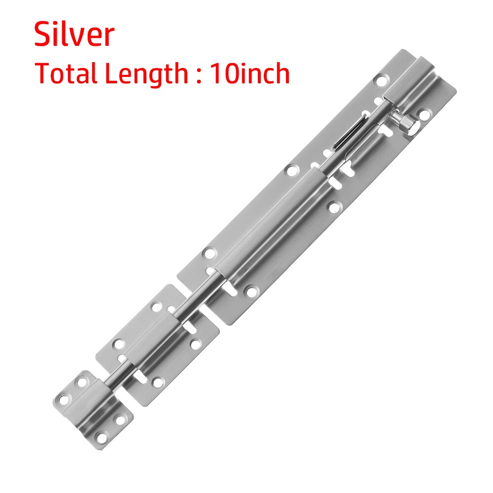 2-12 Inch Stainless Steel Door Lock Buckle Furniture Bolts Garden Gate Locks Sliding Door Chain Latch Home Security Hardware: 10inch