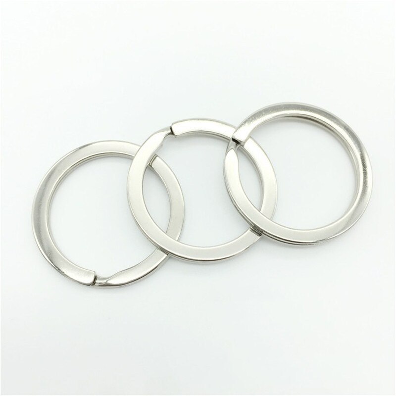 20pcs 25/28/30/35mm Rhodium Keychain Circle Keyring Findings Fit DIY Keychain Ring Circles Accessories