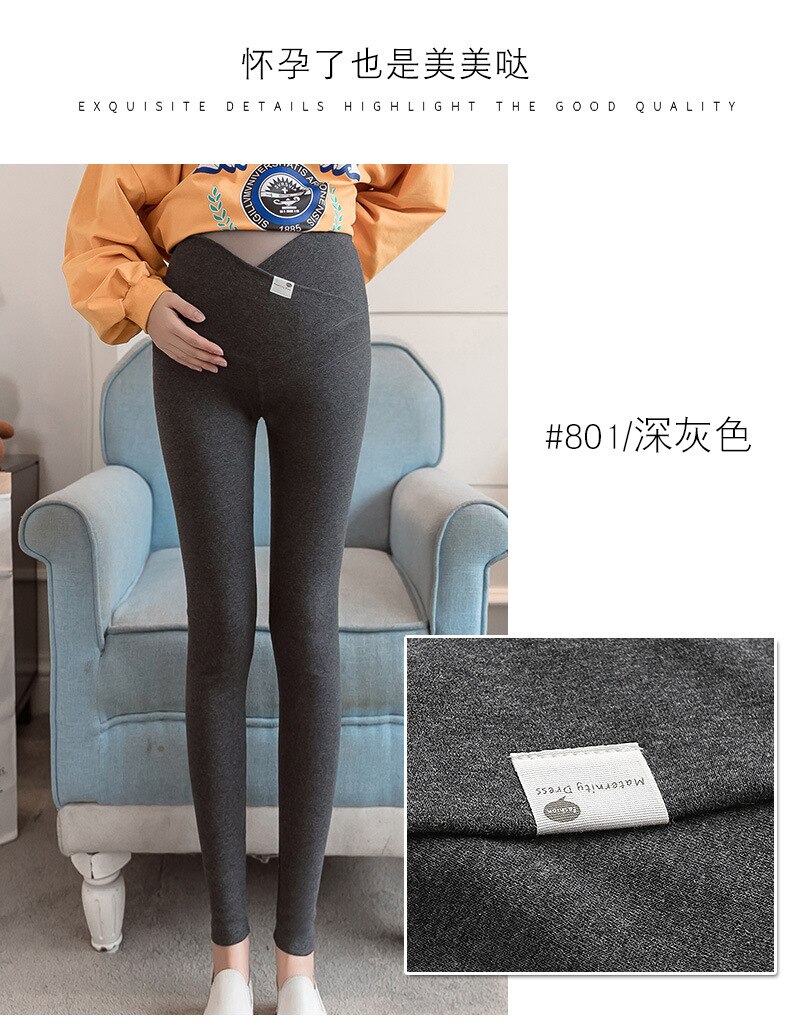 Legging de maternité Printemps Décontracté Pantalon Skinny Vêtements pour Femmes Enceintes Automne Legging Grossesse Femmes: Dark Gray / M