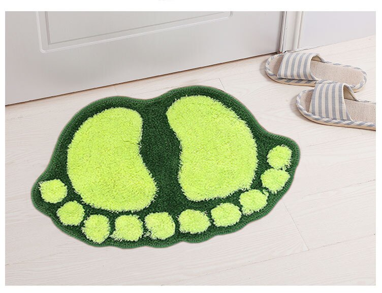 Esteiras de banho da cópia do pé, tapete antiderrapante do banheiro, esteira toalete tapete para baneiro, tapetes da almofada de banho do tapete do banheiro, mini esteiras do microfiber: green