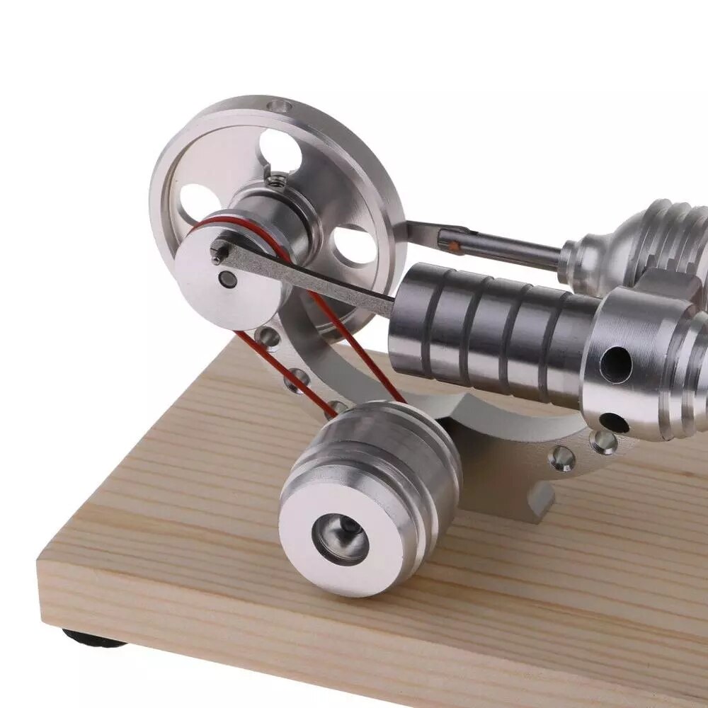 Aibecy Mini Air Stirling Engine Motor Model Electricity Generator Wooden Base Physics Science Educational Toy