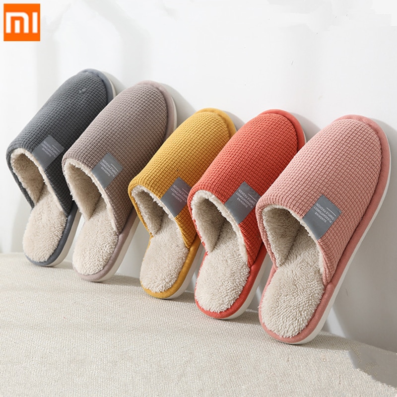 Xiaomi Cotton Slippers Couple Winter Warm Slippers Male Home Indoor Non-slip Platform Slippers for Women Men