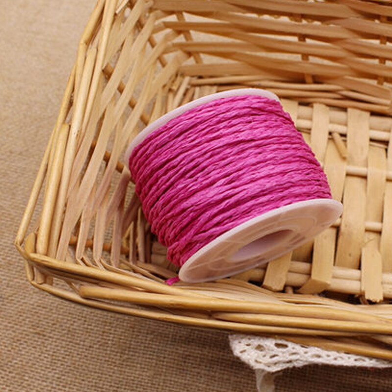 5 Roll 30Meter Natuurlijke Raffia Stro Garen Voor Zomer Hand Knit Haak Hoed Handtas Manden Breien Materiaal Kleurrijke Draden: 18