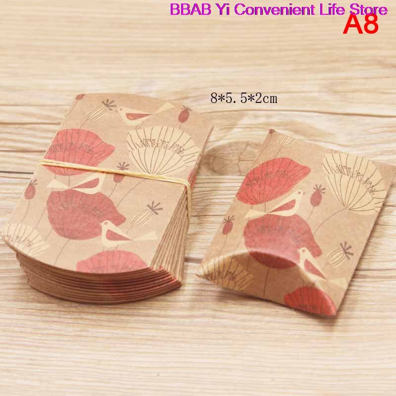 Caja de papel Kraft en forma de almohada, 10 Uds.: A8