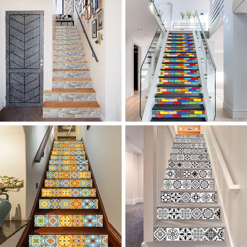 13pcs/set 3D Stair Riser Floor Stickers Waterproof Removable Self Adhesive DIY Stairway Decals Murals Decoration #2 #