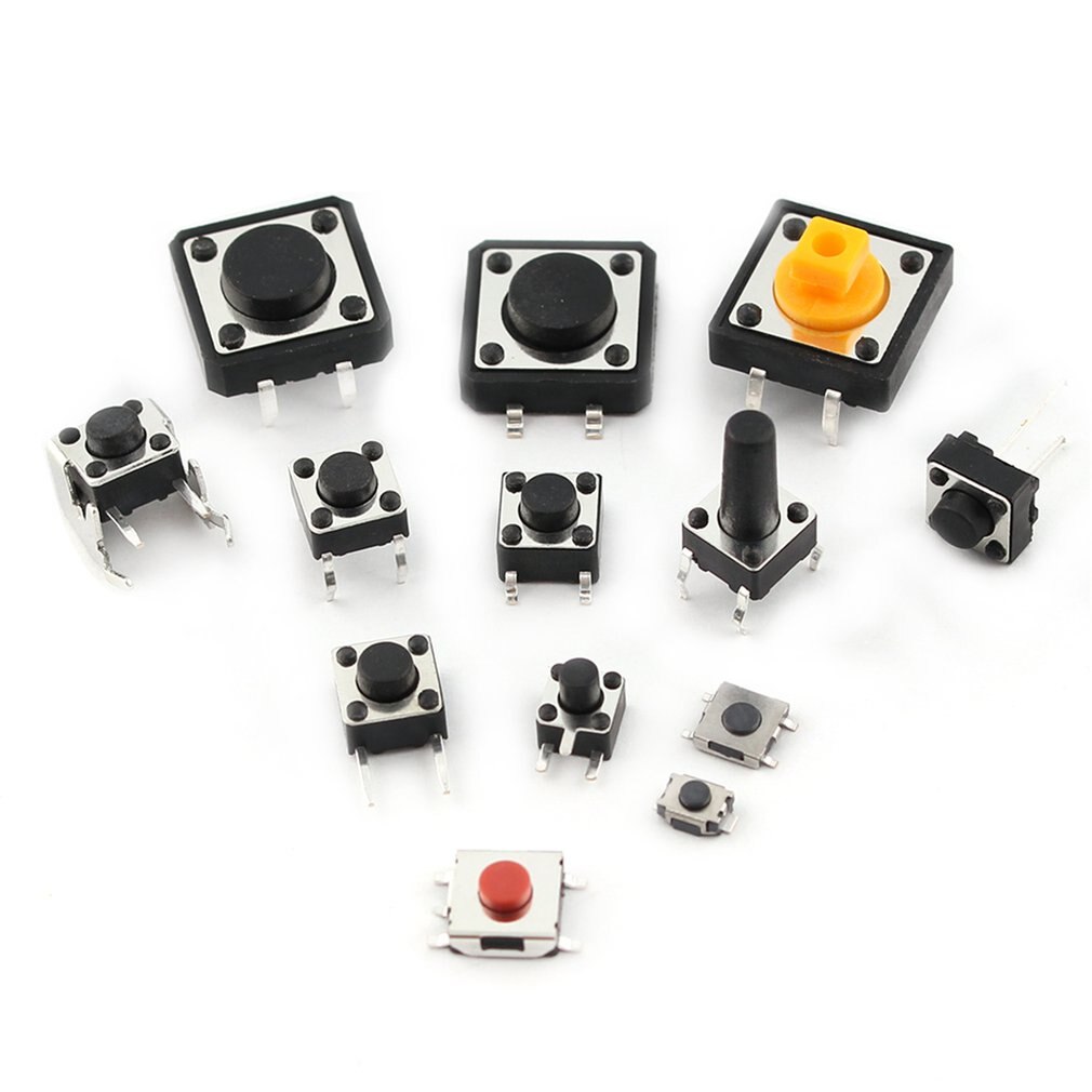 250Pcs 25 Maten Diverse Micro Drukknop Tact Switch Reset Mini Leaf Switch Smd Dip 2*4 3*6 4*4 6*6