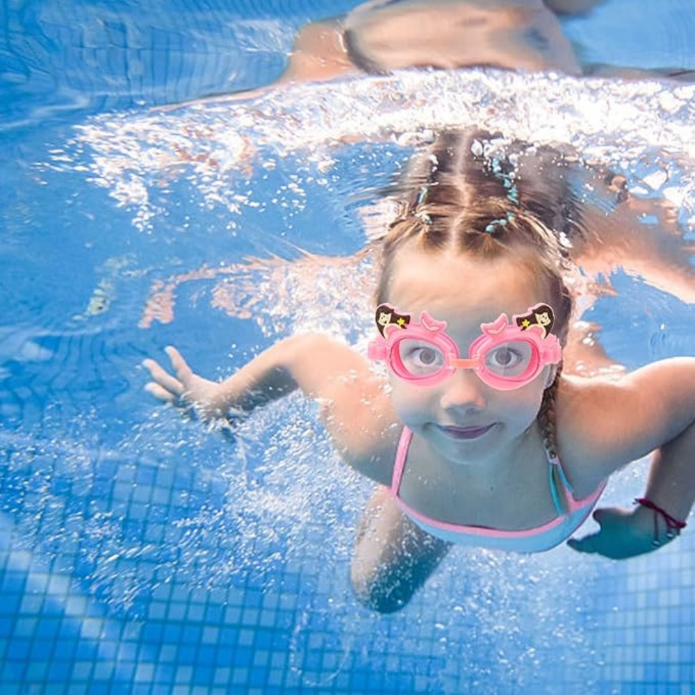 Children's Cartoon Swimming Goggles Small Frame Waterproof Anti-fog Boys Girls Swimming Glasses Swimming Cap Diving Equipment