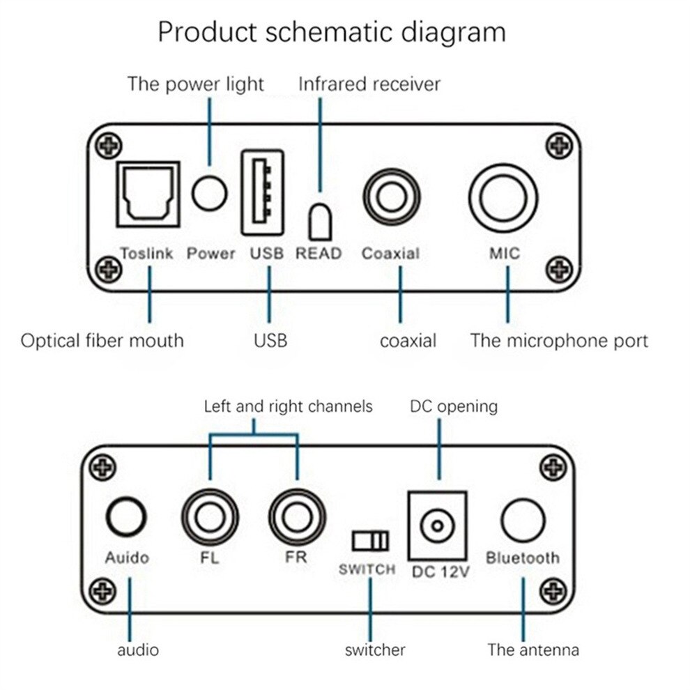 Lcckaa Dac Digitaal Naar Analoog Audio Converter Bluetooth 5.0 Compatibel Adapter Afspelen Microfoon Afstandsbediening Audio Decoder