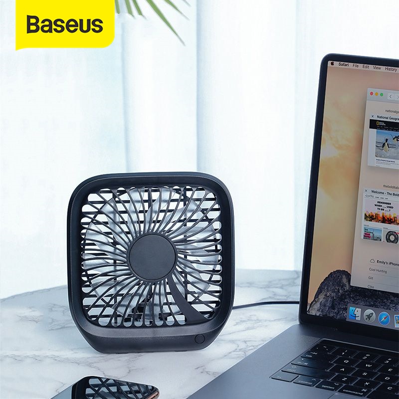 Baseus Opvouwbare Mini Usb Fans Auto Achterbank Cooler Fan Portable Air Cooling Fan Voor Home Reizen Auto Hoofdsteun Desktop kantoor Fans
