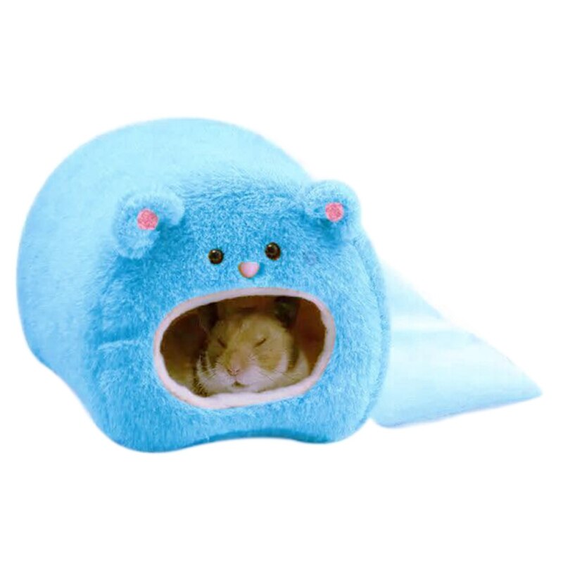 Schattige kleine dierenkooien huisdier konijn hamsterhuis bed rat eekhoorn cavia winterwarm hangende kooi hamsternest: Blauw